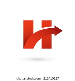 Letter H arrow logo icon design template elements. Vector color sign.