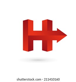 Letter H arrow logo icon design template elements. Vector color sign.