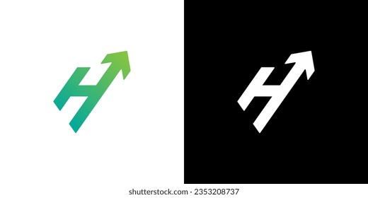 Letter H Arrow Logo, Initial H Arrow Logo, H Logo, Icon, Vector