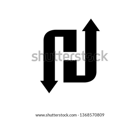 Letter H and Arrow Logo Template, Icon, Symbol - Vector