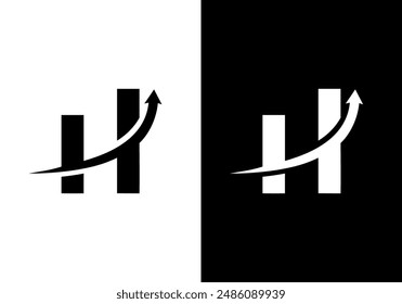 letter H arrow logo vector design template.