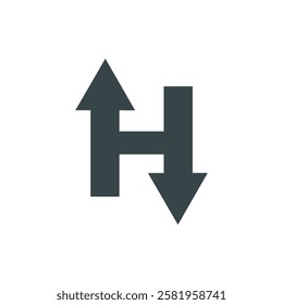 letter H with arrow logo vector illustration template design