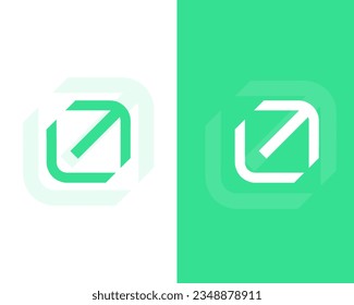 Letter h with arrow sign monogram logo design template vector