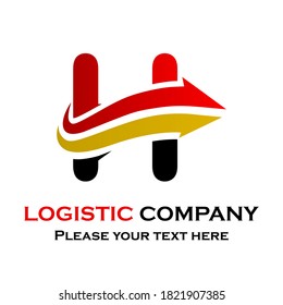 Letter h with arrow. suitable for transporation, logistic, delivery, agency