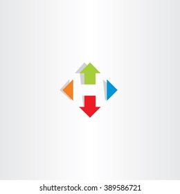letter h arrows icon vector symbol logo sign
