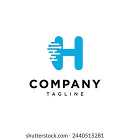 Letra H Inteligencia Artificial Techno logo icono vector template.eps