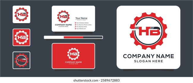 Letter H B gear vector logo template This design is suitable for technology industrial or automotive