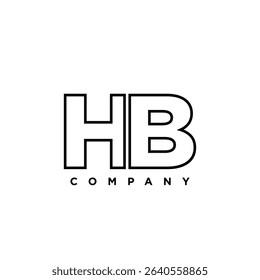 Letter H and B, HB logo design template. Minimal monogram initial based logotype.