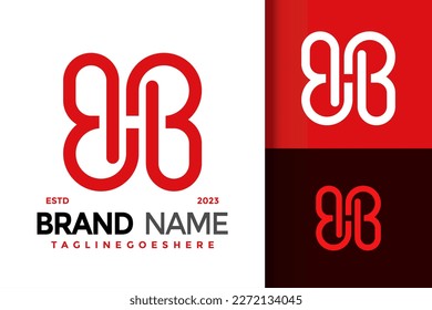 Buchstaben H und B des Infinity-Logos, Vektorsymbol 
