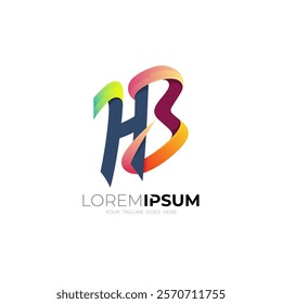 Letter H and B logo with combination, business icons