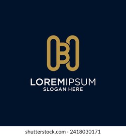 letter h b logo design template