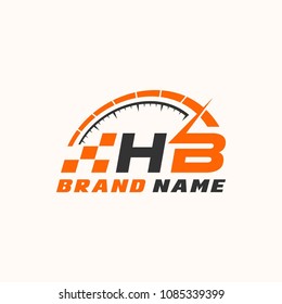 Letter H B logo icon design template elements