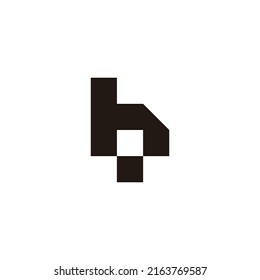 Letra h y b símbolo geométrico cuadrado símbolo simple vector
