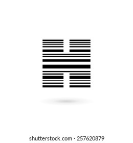 Letter H barcode logo icon design template elements 