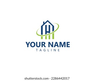 Letter H based Real estate logo design.