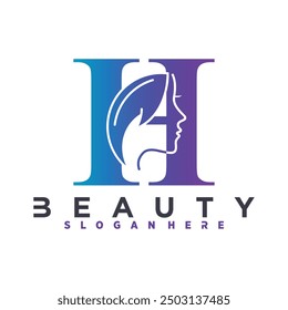Letter H Beauty Face Logo