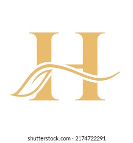 Letter H Beauty Flower Logo with Creative Concept Beauty, salon, Spa, Fashion and Yoga Sign