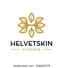 
Letter h beauty leaf logo design for skin care and fashion industry