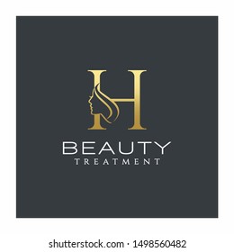 Letter H Beauty Logo Vector Icon
