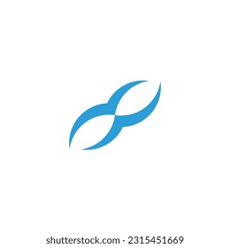 Letter H birds geometric symbol simple logo vector