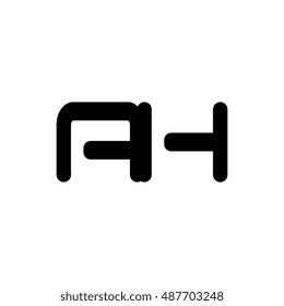 Letter A and H black logo design template