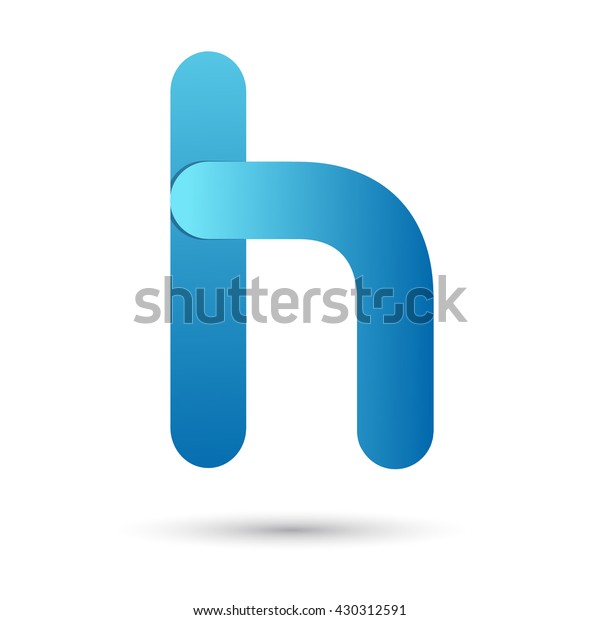 Letter H Blue Color On White Stock Vector (Royalty Free) 430312591 ...