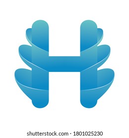Letter H with blue gradient 