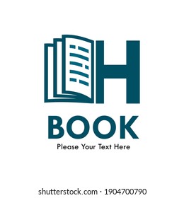 letter h with book logo template illustration. suitable for education, brand, website etc.