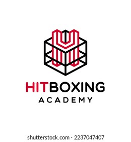 Letter H Boxing Arena Logo Icon Vector