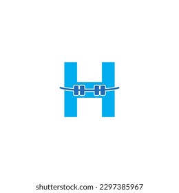 Letter H And Bracelet Teeth Logo Design 003
