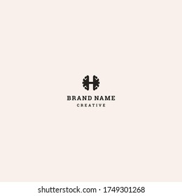 Letter H Brain Logo Template Design In Vector Illustration 