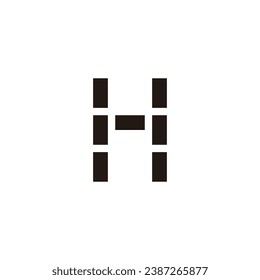Letter H brick, square geometric symbol simple logo vector