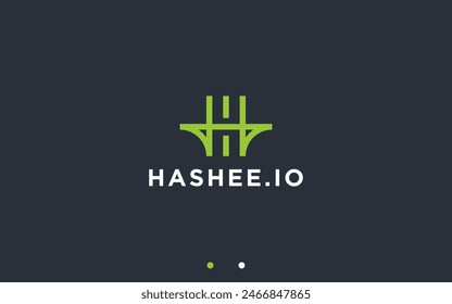 letter h with bridge logo design vector silhouette illustration