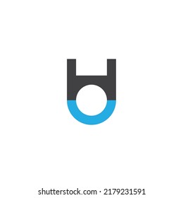 Letter H Bridge River Abstract Logo Vector