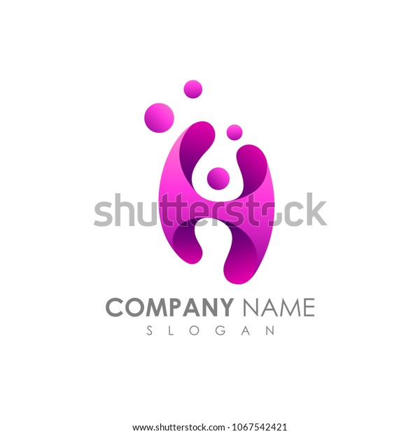 Letter H\
With Bubble, Initial Letter Logo For Your Company Name, Alphabet\
Logo Template Ready For Use, Modern Initial\
Logo