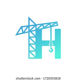 Letter H Building Construction Logo Design Vector