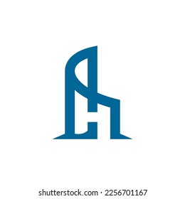 letter H building illustration vector logo