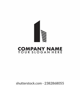 Letter H building logo concept architecture home construction company logo realty rent symbol icon vector template.