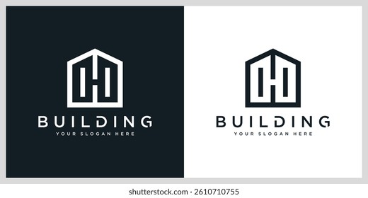 Letter H Building Logo Design Template Inspiration