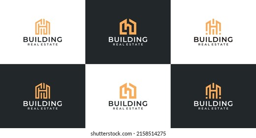 Letter H Building Logo Vector Design Stock Vector (Royalty Free ...