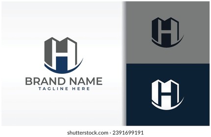 letter H building logo vector