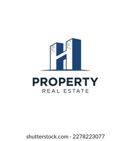 Letter H Building Property Real Estate Logo Vector