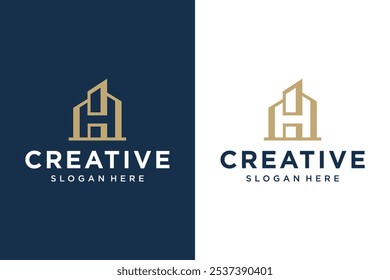 LETTER H BUILDING VECTOR LOGO