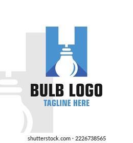 Letter H Bulb Logo Design Template Inspiration, Vector Illustration.