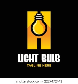 Inspiración de la plantilla de diseño del logotipo de la letra H Bulb, Ilustración vectorial.