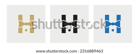 Letter H Business Tie Logo. Suit Logo Design Template Imagine de stoc © 