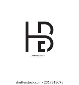 Letter h c b creative initial line art unique typography monogram logo. H logo. C logo. B logo