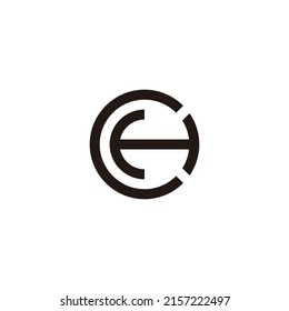 letter H and C circle geometric symbol simple logo vector