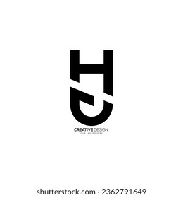 Letter h c d modern unique creative shape alphabet monogram typography logo