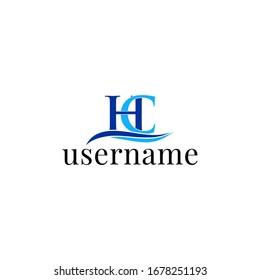 letter h and c logo design vector